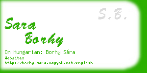 sara borhy business card