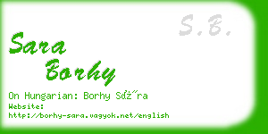 sara borhy business card